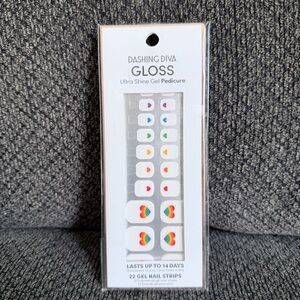 Dashing Diva Gloss Ultra shine 22 Gel Pedicure Nail Strips- Rainbow -NWT